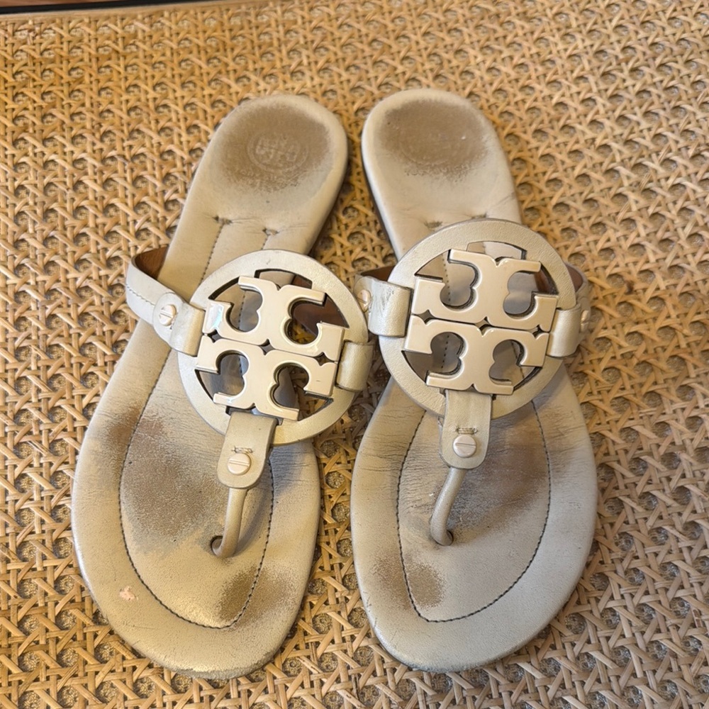 Tory Burch Ivory Miller Sandals